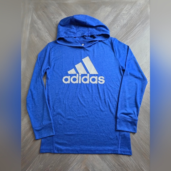 ADIDAS | Boys Blue Hoodie | Size 10/12 Medium - Picture 1 of 10
